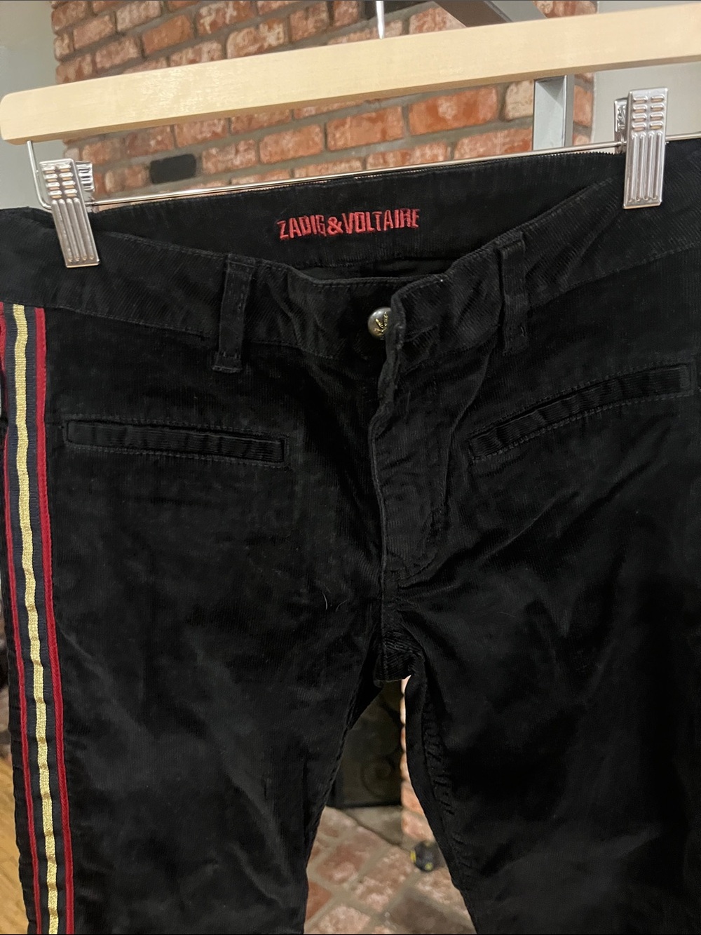 Zadig & Voltaire NWOT $248 Evy Corduroy Side-Stripe Pants. - Picture 5 of 6